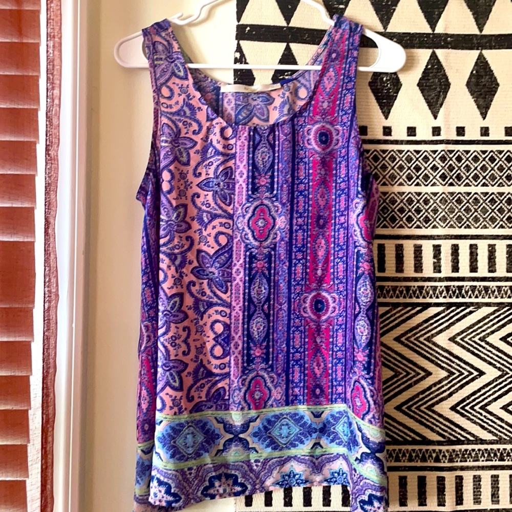 Silky Paisley Boho Tank Sz M